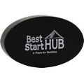 Black Oval Paper Weight (4"x 2 1/2"x 3/8") (Screen Printed)